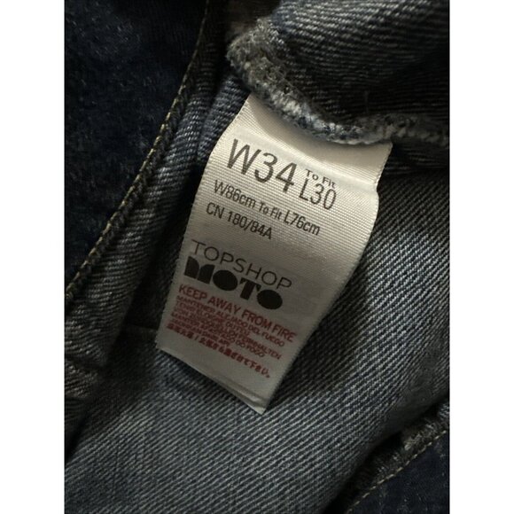 Topshop Wide Leg Y2K Lace Up Jeans Size 34 X 30 - Picture 3 of 5